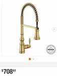 Moen Weymouth S73104BG Pulldown Kitchen Faucet Brushed Gold Lever High Arc. Fixed Price $340.00.