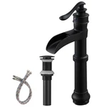 Aquafaucet Matte Black Vessel Sink Waterfall Pop Up Drain Assembly And. Fixed Price $132.56.