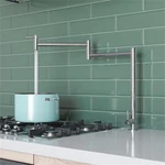 Pemberly Row Polished Stainless Steel Retractable Pot Filler Faucet. Fixed Price $312.32.