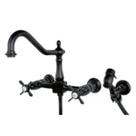 Kingston KS1245BEXBS Essex Wall Mount Bridge Kitchen Faucet W/brass Spray. Fixed Price $300.43.