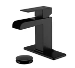 Wellfor Black Waterfall Bathroom Sink Faucet With Pop-up Drain And Deck Plate. Fixed Price $43.33.