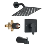 Shower Faucet Set Matte Balck Sytem With 8 Inches Square Rain H.... Fixed Price $84.04.