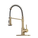 Wewe Brushed Gold Kitchen Faucet With Pull Down Sprayer, Rv Brass 1. Fixed Price $117.11.