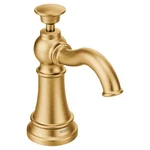 Kitchen Soap Dispenser Deck Mounted Brushed Gold Refillable Moen S3945BG Above. Fixed Price $259.99.