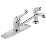 Delta 400LF-WF Kitchen Faucet 1.8 Gpm Chrome Deck Mount Side Sprayer 4-HOLE. Fixed Price $200.28.