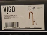 Vigo VG02029MGK2 Pull-down Kitchen Faucet With Soap Dispenser Matte Brushed Gold. Fixed Price $99.99.