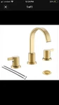 Phiestina Widespread 2-HANDLE Bathroom Faucet Brushed Gold WF040-1-BG. Fixed Price $69.00.