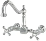 New Kingston Brass KS1241AX Gpm Wall Mounted Faucet Polished Chrome Ceramic Disc. Fixed Price $105.00.