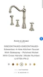 Perrin And Rowe U.4775X-PN-2 Edwardian 4-HOLE Kitchen Faucet Polished Nickel. Fixed Price $1750.00.