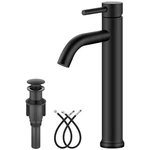 Aolemi Matte Black Vessel Sink Faucet Bathroom Tall Stainless Steel Ba.... Fixed Price $52.03.