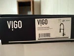Vigo Edison Kitchen Faucet With Pull Down Sprayer Matte Gold/ Black VG02001MGMB. Fixed Price $159.00.