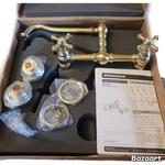 Speakman Proper High Rise Wall Mount Kitchen Faucet Brushed Brass SB-3242-BRB. Fixed Price $249.95.