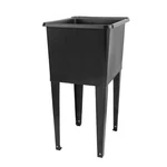 Tehila Space Saver 16 Gallon Black Utility Sink With Steel Legs - 8502. Fixed Price $109.99.