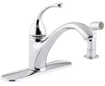 Kohler Forte Single-handle Kitchen Faucet With Side Sprayer Polished Chrome. Fixed Price $98.30.