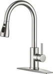 Forious Kitchen Faucets With Pull Down Sprayer, Brushed Stainless Steel. Fixed Price $81.99.
