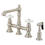 Kingston Brass KS7278PXBS English Country 8" Bridge Kitchen Faucet With Sprayer. Fixed Price $363.03.