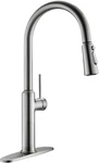 Brushed Nickel Kitchen Faucet With Pull Down Sprayer & Solid Brass Design. Fixed Price $176.99.
