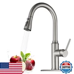 Arofa Pull Down Kitchen Faucet, Brushed Nickel Sink 1-3 Hole, Single Han. Fixed Price $72.89.