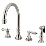 Kingston Brass KS2798ALBS Governor Deck Mount Kitchen Faucet With Sprayer. Fixed Price $169.99.