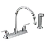 Double Handle Standard Kitchen Faucet With Side Sprayer Pull Sink Swivel Chrome. Fixed Price $116.55.