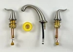 Wowow Bathroom Sink Faucet Double Handle Brushed Nickel Without Box. Fixed Price $28.50.
