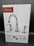 Pfister LF-049-COPC Courant 8" Bathroom Faucet Polished Chrome White Handles New. Fixed Price $64.99.