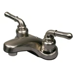 Non Metallic Series 4 In. Centerset 2-HANDLE Bathroom Faucet Brushed Nickel. Fixed Price $29.99.