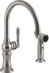 Kohler K-99262-VS Artifacts 2-HOLE Kitchen Sink Swing Faucet Vibrant Stainless. Fixed Price $340.00.