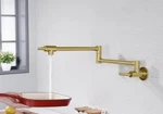 Sumerain Brushed Gold Wall Mount Pot Filler Faucet Dual Handle Swing Joints. Fixed Price $75.00.