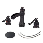 Homevacious Oil Rubbed Bronze Bathroom Faucet Waterfall 8-16 Inch 2-HANDLE 3. Fixed Price $138.95.