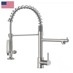 Fapully Commercial Down Kitchen Sink Faucet Sprayer Brushed Nickel 100550N. Fixed Price $176.77.