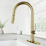 Vigo VG02029MGK1 Greenwich Single-handle Pull-down Kitchen Faucet With Deck Plat. Fixed Price $153.99.