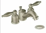 Moen T4955STST Satine (bn) Castleby Faucet 2 Handle Mini Widespread Trim Kit. Fixed Price $75.00.