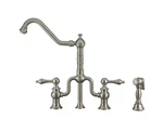 Whitehaus Bridge Kitchen Faucet Sidesprayer WHTTSLV3-9771-NT-BN,BRUSHED Nickel. Fixed Price $550.00.