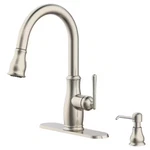 Glacier Bay Kagan Single-handle Kitchen Faucet Chrome Missing Soap Dispenser. Fixed Price $19.99.