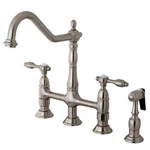 Kingston Brass KS127.TALBS Tudor 1.8 Gpm Bridge Kitchen Faucet - Nickel. Fixed Price $451.72.