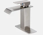 Brushed Nickel Bathroom Sink Faucet Vanity Waterfall Single Handle One Hole Tap. Fixed Price $35.99.