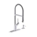 Kohler Setra Semi-professional Kitchen Faucet, Soap Dispenser, Polished Chrome. Fixed Price $222.08.