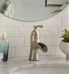 Allen + Roth 2596143 Single-handle Waterfall Bathroom Faucet Brushed Nickel. Fixed Price $84.98.