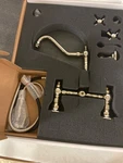 Vintage Iii Plus Wall Faucet W/ Long Spout, Cross Handles & Brass Spray, WHKWCR3. Fixed Price $695.99.