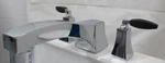 Kallista Glamour Art Deco Roman Bath Tub Faucet Ebony Handles P22903-EB-CP Deck. Fixed Price $799.99.