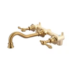 Gold Bathroom Faucet Wall Mount: Wowow Antique Sink 2 Handle .... Fixed Price $120.75.