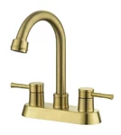 High Quality Brushed Gold 4 Inch 2 Handle Centerset Lead-free Bathroom Faucet. Fixed Price $71.29.