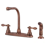 Kingston Brass American Classic 8 In. Centerset Kitchen Faucet With Side Sprayer. Fixed Price $187.33.