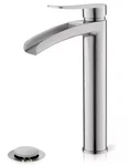 Phiestina Brushed Nickel Single Handle Waterfall Bathroom Faucet, NS-SF01-BN-V. Fixed Price $35.20.