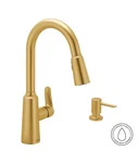 Moen Edwyn Brushed Gold One-handle High Arc Pulldown Kitchen Faucet 87028BG. Fixed Price $139.95.