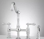 Signature Hardware Bellevue Bridge Kitchen Faucet, Chrome. Fixed Price $259.95.