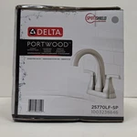 Delta 25770LF-SP Portwood 4 Centerset 2-HANDLE Bathroom Faucet, Brushed Nickel. Fixed Price $49.77.