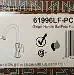 Brizo 61996LF-PC Coltello Single Hole Bar Faucet Chrome. Fixed Price $159.99.