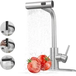 Kitchen Faucets With Pull Down Sprayer,waterfall Sink Brushed. Fixed Price $61.99.